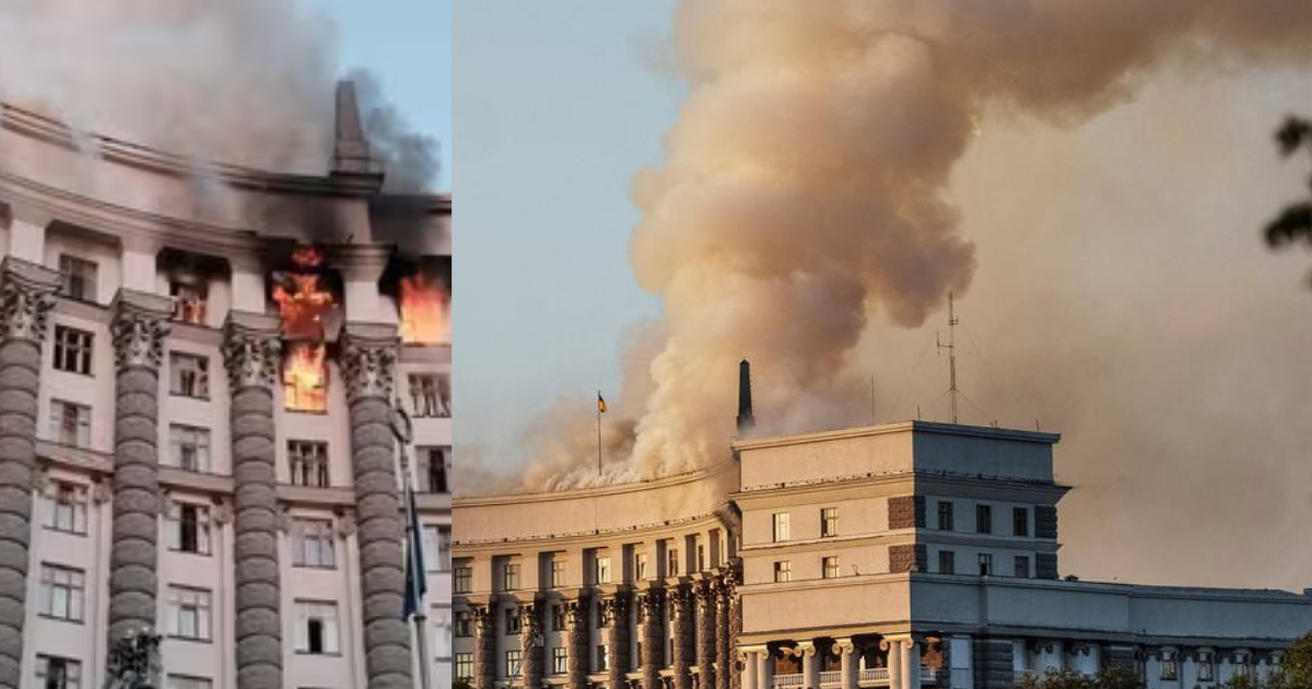 Russia Strikes Kyiv Ukraine Govt Building Hit