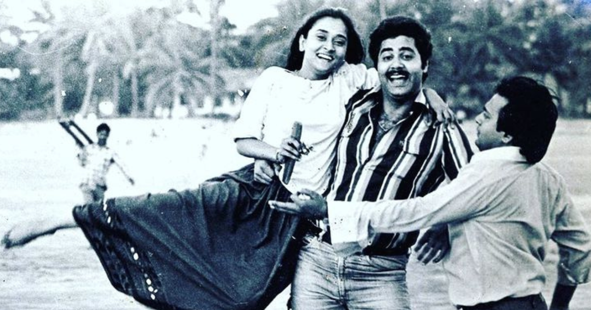 Satish Shah old photo with co-actors on film set in young age