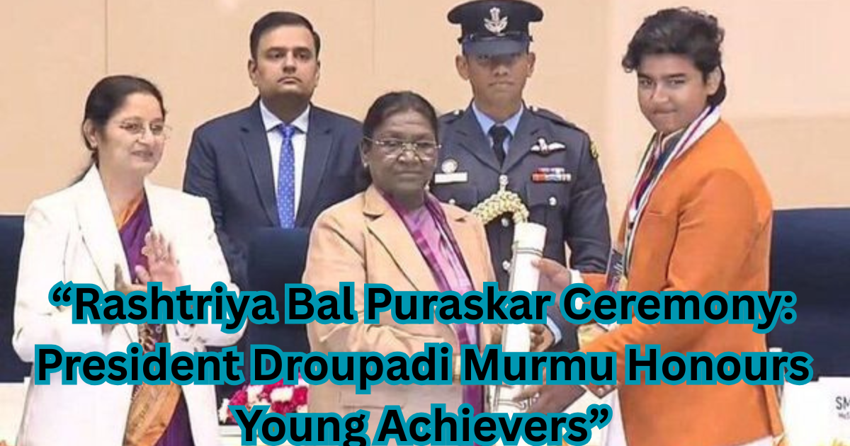 राष्ट्रपति भवन में Pradhan Mantri Rashtriya Bal Puraskar से सम्मानित होते हुए युवा क्रिकेटर Vaibhav Suryavanshi, जिनकी उपलब्धियों ने भारतीय क्रिकेट में नई उम्मीदें जगाई हैं।