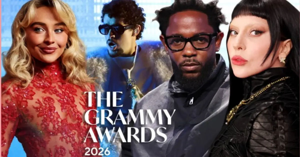 “Winners celebrate on stage during the Grammy Awards 2026, marking a night of major achievements across genres.”